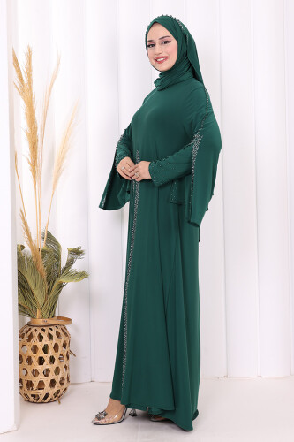 Pelerin, Elbise Takım  ŞAL HEDİYE  3932 Zümrüt - 3