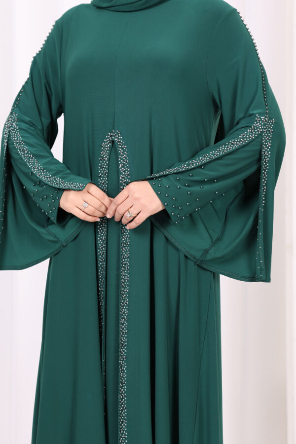 Pelerin, Elbise Takım  ŞAL HEDİYE  3932 Zümrüt - 6