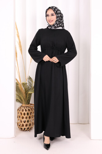 Pelerinli Elbise 6068 Siyah