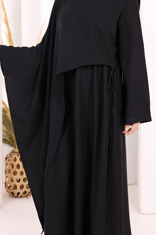 Pelerinli Elbise 6068 Siyah - 6