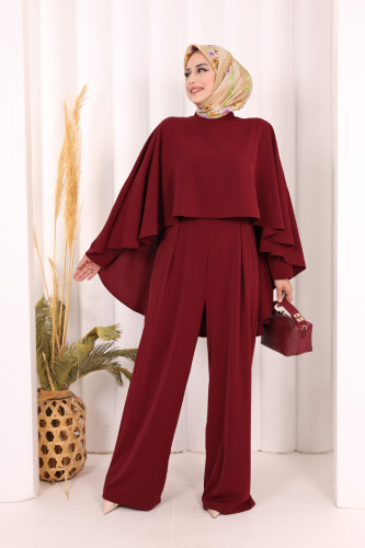 Pelerinli Tulum 8022 Bordo - 2