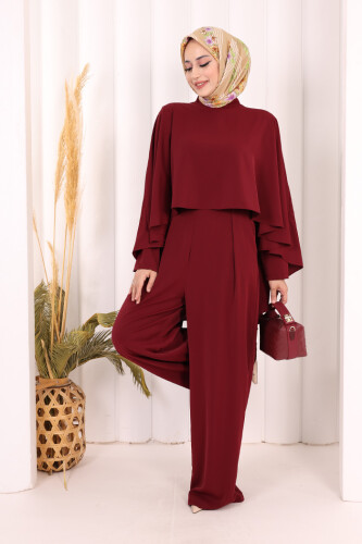 Pelerinli Tulum 8022 Bordo - 3