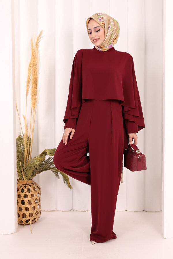 Pelerinli Tulum 8022 Bordo - 3