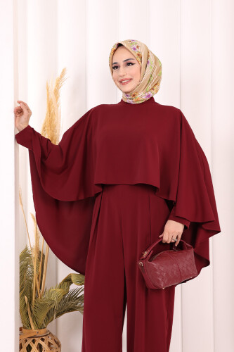 Pelerinli Tulum 8022 Bordo - 6