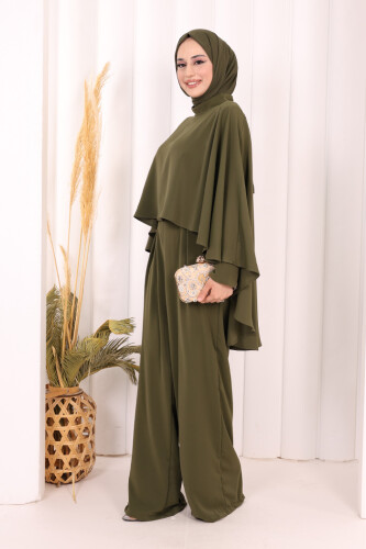 Pelerinli Tulum 8022 Haki - 2