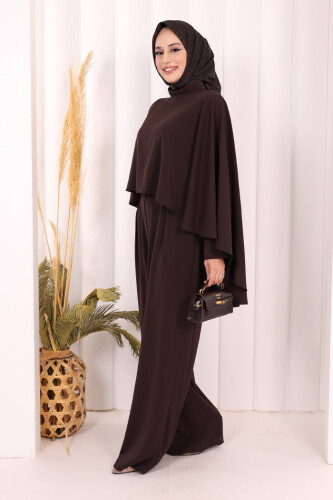 Pelerinli Tulum 8022 Kahverengi - 4