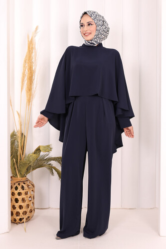 Pelerinli Tulum 8022 Lacivert - 4