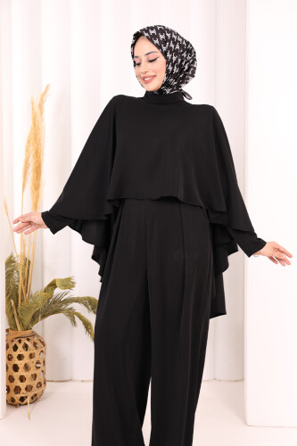 Pelerinli Tulum 8022 Siyah - 6