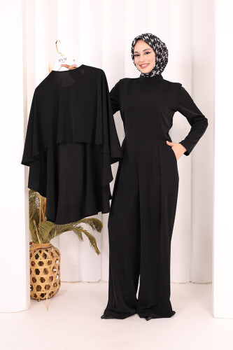 Pelerinli Tulum 8022 Siyah