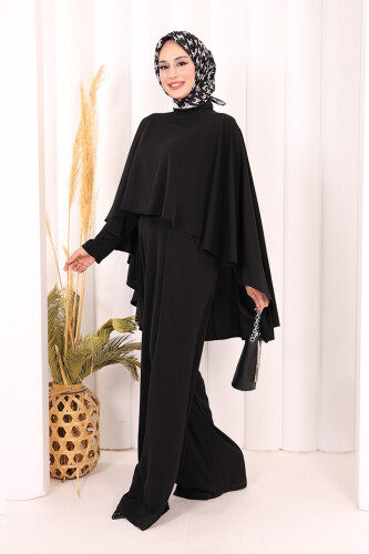 Pelerinli Tulum 8022 Siyah - 4