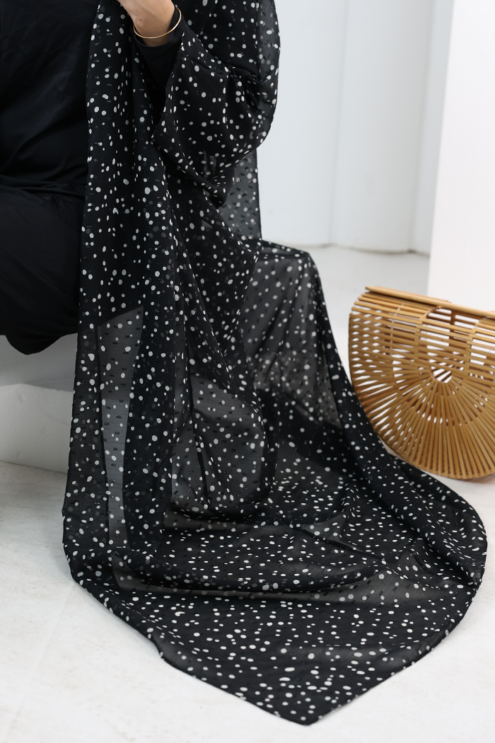 Puantiye Desen Pelerin 7099 Siyah - 4