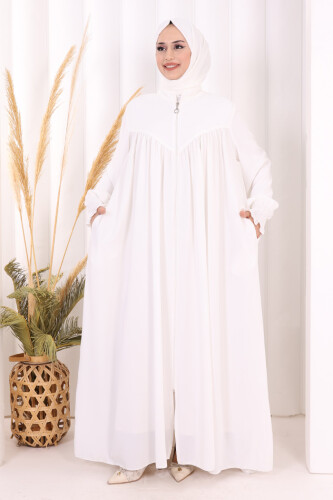 Biritli Ferace ŞAL HEDİYE ! 7056 Ekru