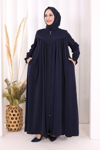 Biritli Ferace ŞAL HEDİYE ! 7056 Lacivert