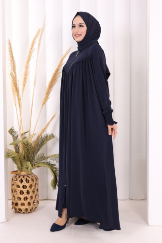 Biritli Ferace ŞAL HEDİYE ! 7056 Lacivert - 3