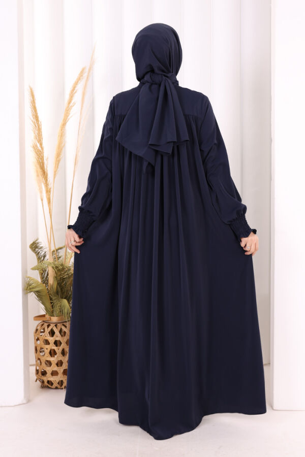 Biritli Ferace ŞAL HEDİYE ! 7056 Lacivert - 4