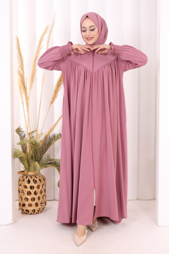 Biritli Ferace ŞAL HEDİYE ! 7056 Pudra