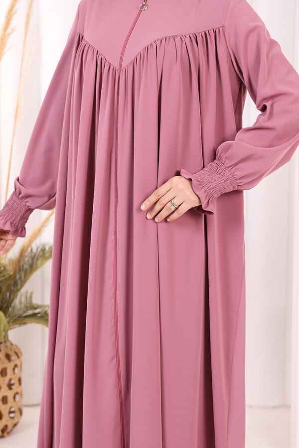 Biritli Ferace ŞAL HEDİYE ! 7056 Pudra - 7