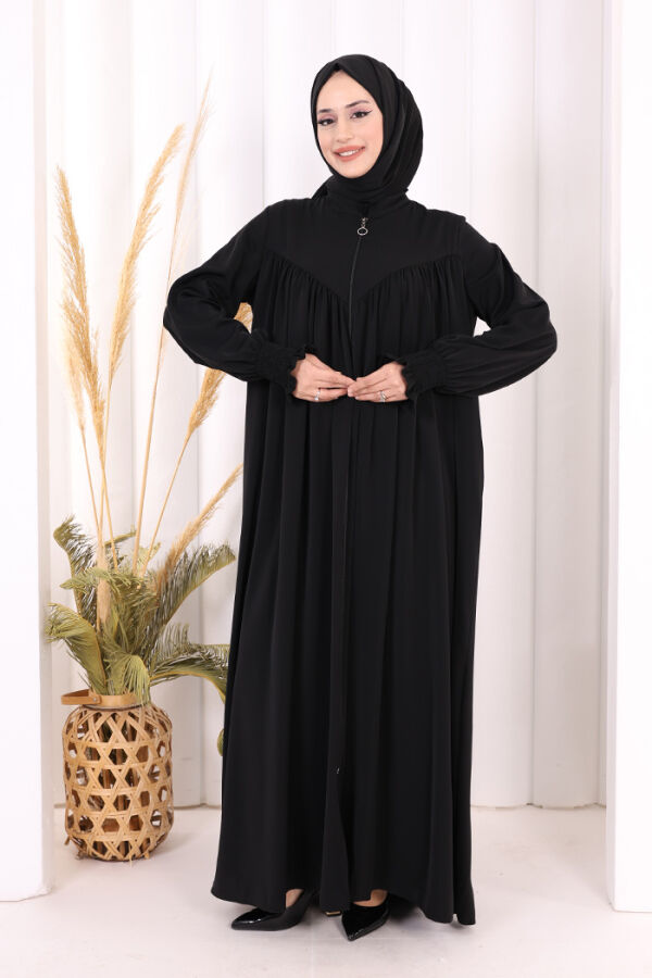 Biritli Ferace ŞAL HEDİYE ! 7056 Siyah - 2