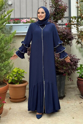 Şal ve Ferace İkili Takım 70018 Lacivert - Bym Fashion