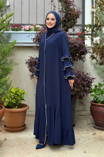 Şal ve Ferace İkili Takım 70018 Lacivert - 3