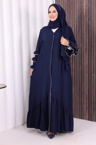 Şal ve Ferace İkili Takım 70018 Lacivert - Bym Fashion