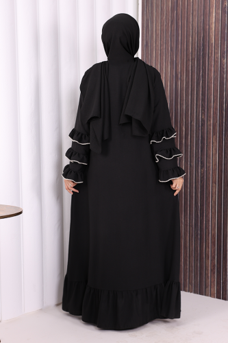 Şal ve Ferace İkili Takım 70018 Siyah - 4