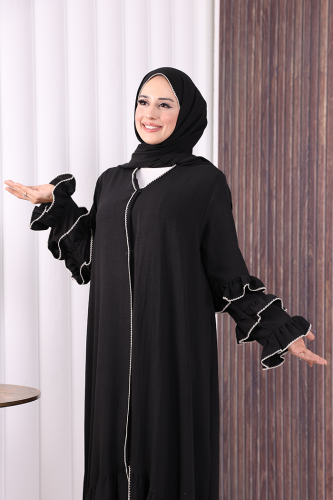 Şal ve Ferace İkili Takım 70018 Siyah - 5