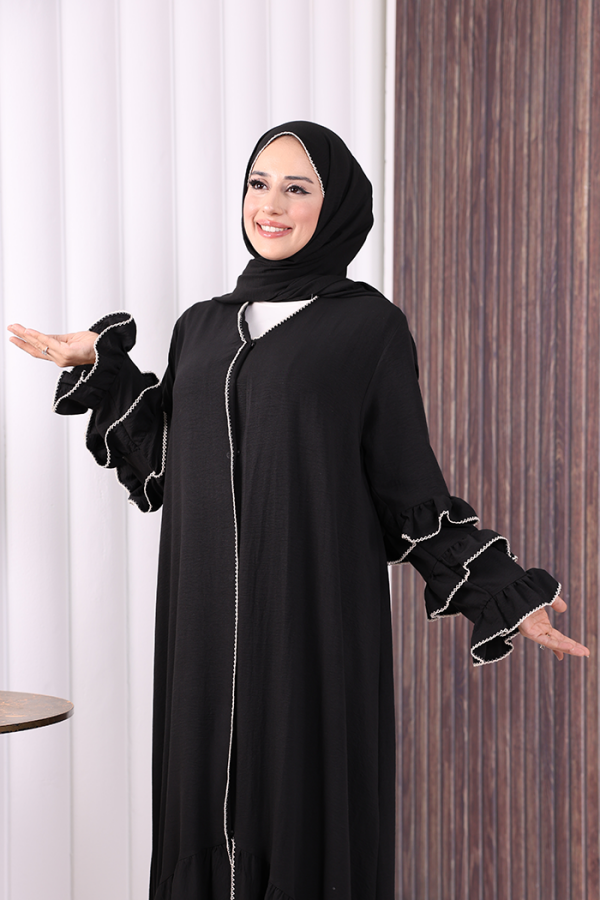 Şal ve Ferace İkili Takım 70018 Siyah - 5