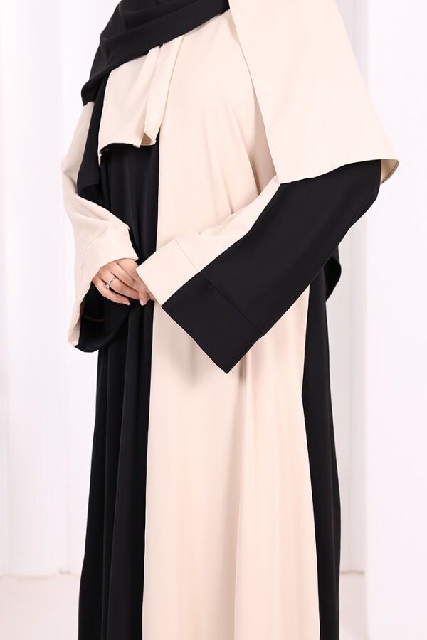 Şallı Çift Renk Elbise 3950 Taş - 6