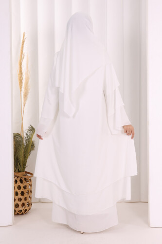 Şallı Ferace Takım 7052 Ekru - 3