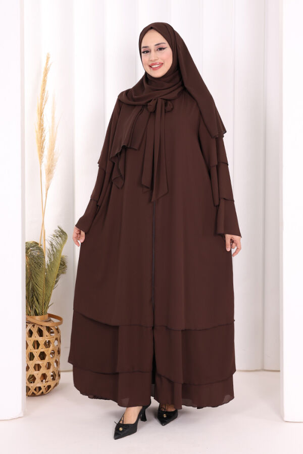 Şallı Ferace Takım 7052 Kahverengi - 1
