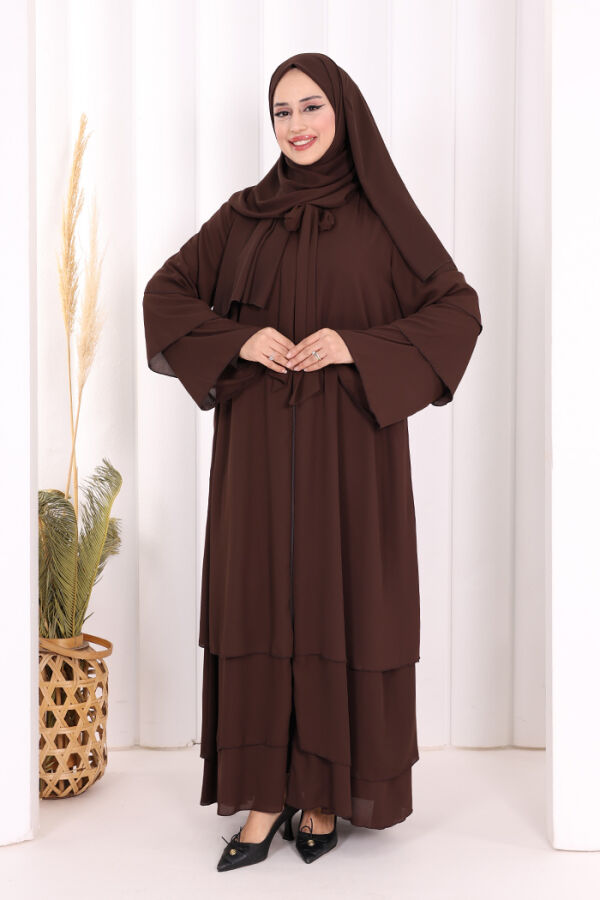 Şallı Ferace Takım 7052 Kahverengi - 2