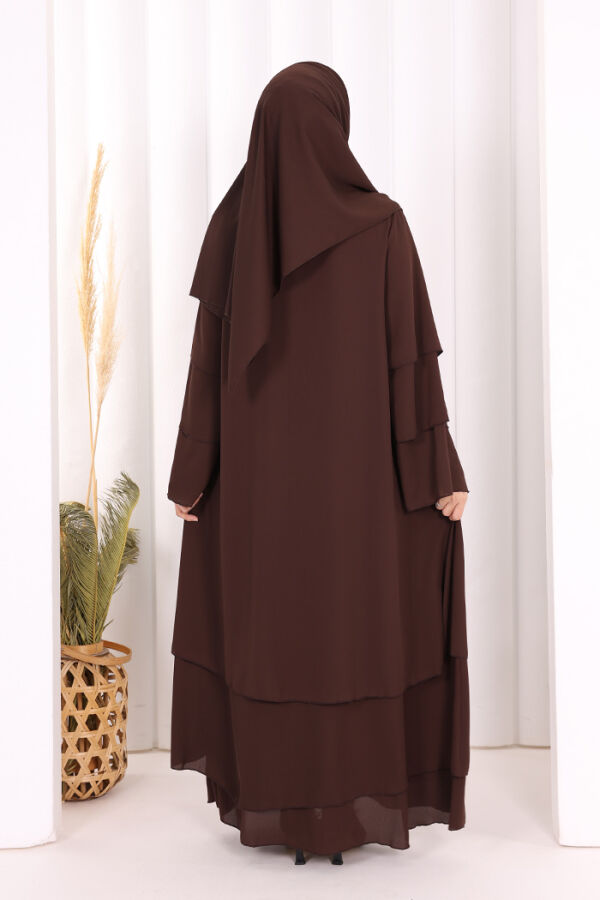 Şallı Ferace Takım 7052 Kahverengi - 4