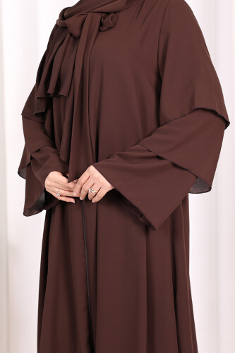 Şallı Ferace Takım 7052 Kahverengi - 6