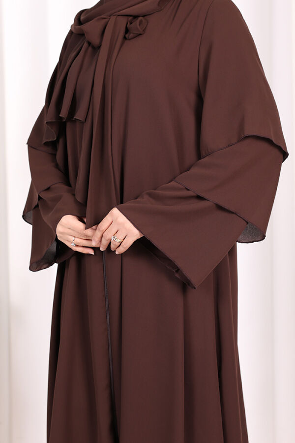 Şallı Ferace Takım 7052 Kahverengi - 6