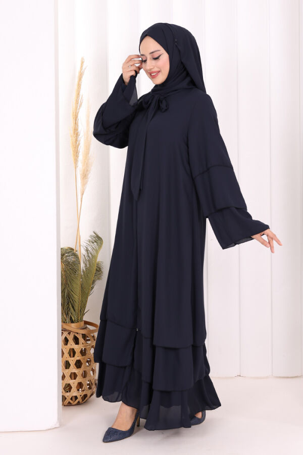Şallı Ferace Takım 7052 Lacivert - 3