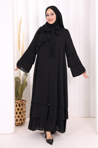 Şallı Ferace Takım 7052 Siyah