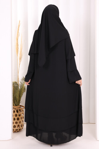 Şallı Ferace Takım 7052 Siyah - 4