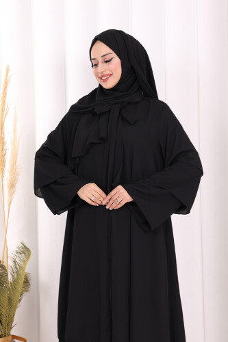 Şallı Ferace Takım 7052 Siyah - 5