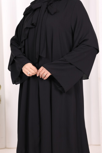 Şallı Ferace Takım 7052 Siyah - 6