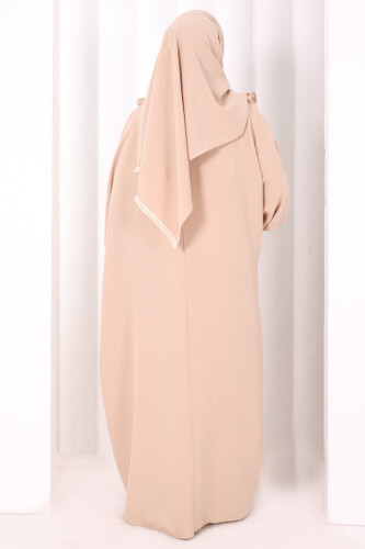 Şallı Fırfırlı Elbise 6088 Taş - 3