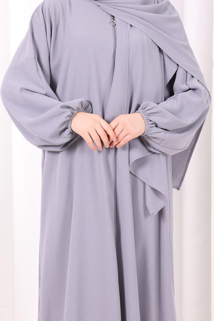 Şallı Namaz Elbisesi 3857 Gri - 7