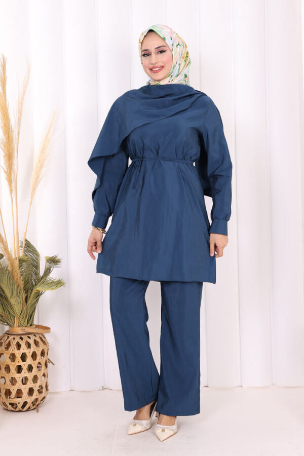 Sedef Kumaş Tunik Pantolon İkili Takım 8693 İndigo - 1