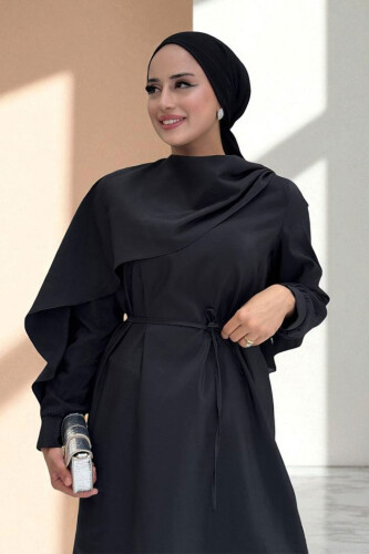 Sedef Kumaş Tunik Pantolon İkili Takım 8693 Siyah - 4