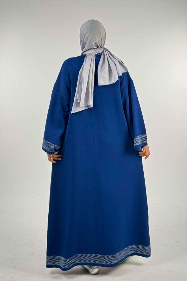Şerit Desenli Elbise Hırka Takım 18311 Lacivert - 2