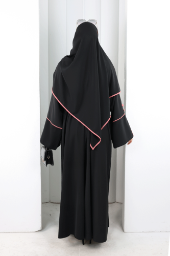 Şerit Düğme Detaylı Elbise 6098 Gül Kurusu - 3