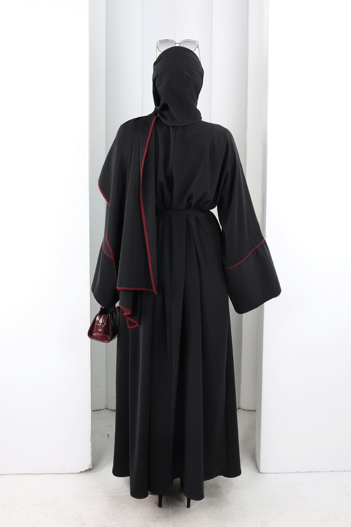 Şerit Düğme Detaylı Elbise 6098 Mürdüm - 5