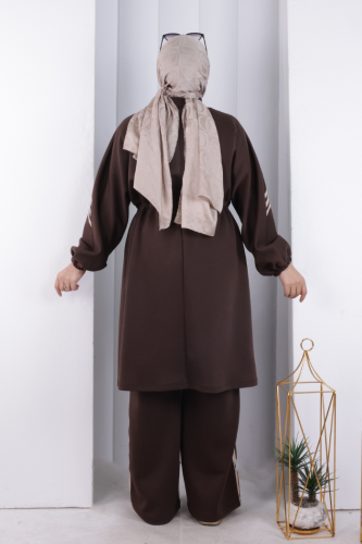 Şeritli Spor Takım 8715 Kahverengi - 3