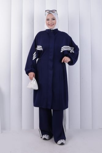 Şeritli Spor Takım 8715 Lacivert