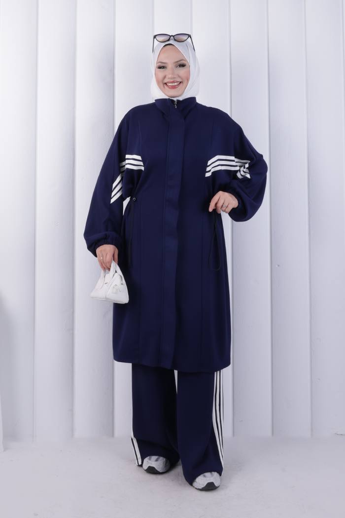 Şeritli Spor Takım 8715 Lacivert - 1